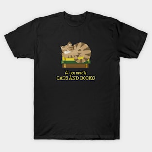 All you need is cats and books T-Shirt